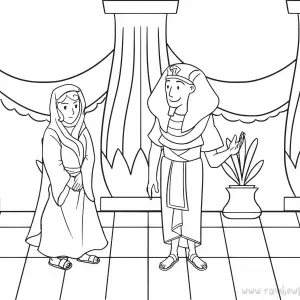 Genesis 12:10-20 Abram &amp; Sarai-Free-Bible-Coloring-Pages-Story-Art-for-Kids-Religious-Christian-Art-Sheet-for-Children