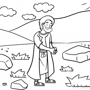 Genesis 35:1-5 Back to Bethel-Free-Bible-Coloring-Pages-Story-Art-for-Kids-Religious-Christian-Art-Sheet-for-Children