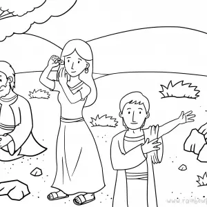 Genesis 35:1-5 Back to Bethel-Free-Bible-Coloring-Pages-Story-Art-for-Kids-Religious-Christian-Art-Sheet-for-Children