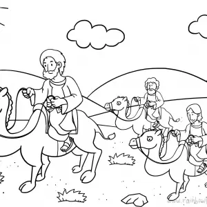 Genesis 35:1-5 Back to Bethel-Free-Bible-Coloring-Pages-Story-Art-for-Kids-Religious-Christian-Art-Sheet-for-Children