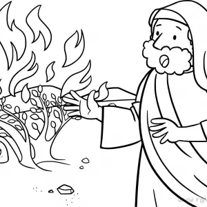 Exodus 4:10-17 Doubt of Moses-Free-Bible-Coloring-Pages-Story-Art-for-Kids-Religious-Christian-Art-Sheet-for-Children