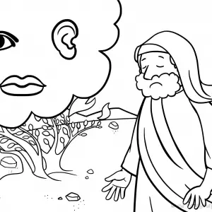 Exodus 4:10-17 Doubt of Moses-Free-Bible-Coloring-Pages-Story-Art-for-Kids-Religious-Christian-Art-Sheet-for-Children