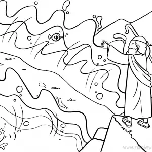 Exodus 14:21-31 Crossing the Red Sea-Free-Bible-Coloring-Pages-Story-Art-for-Kids-Religious-Christian-Art-Sheet-for-Children