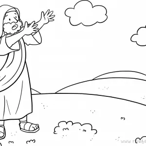 Exodus 17:1-7 Moses Rock One-Free-Bible-Coloring-Pages-Story-Art-for-Kids-Religious-Christian-Art-Sheet-for-Children