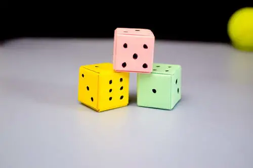 three paper dice