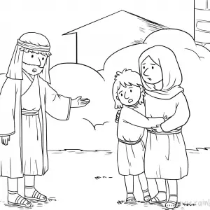 2 Kings 8:1-6 Elisha, King &amp; Lady-Free-Bible-Coloring-Pages-Story-Art-for-Kids-Religious-Christian-Art-Sheet-for-Children