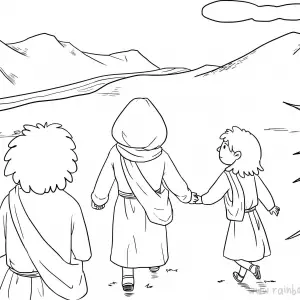 2 Kings 8:1-6 Elisha, King &amp; Lady-Free-Bible-Coloring-Pages-Story-Art-for-Kids-Religious-Christian-Art-Sheet-for-Children