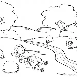 Psalm 23:1-6 Good Shepherd-Free-Bible-Coloring-Pages-Story-Art-for-Kids-Religious-Christian-Art-Sheet-for-Children