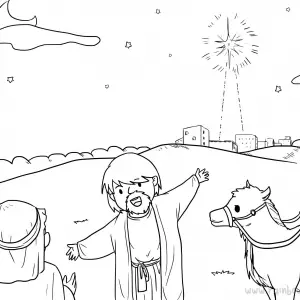 Matthew 2:1-15 Wise Men Seek-Free-Bible-Coloring-Pages-Story-Art-for-Kids-Religious-Christian-Art-Sheet-for-Children