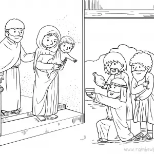 Matthew 2:1-15 Wise Men Seek-Free-Bible-Coloring-Pages-Story-Art-for-Kids-Religious-Christian-Art-Sheet-for-Children