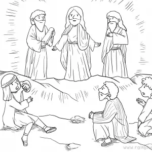 Matthew 17:1-9 Transfiguration-Free-Bible-Coloring-Pages-Story-Art-for-Kids-Religious-Christian-Art-Sheet-for-Children