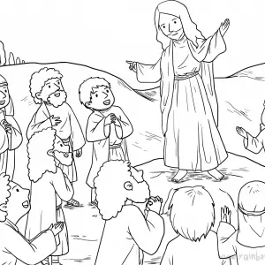 Matthew 28 16-20 Great Commission-Free-Bible-Coloring-Pages-Story-Art-for-Kids-Religious-Christian-Art-Sheet-for-Children