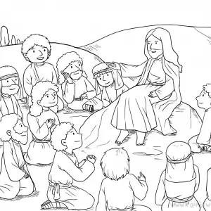 Matthew 28 16-20 Great Commission-Free-Bible-Coloring-Pages-Story-Art-for-Kids-Religious-Christian-Art-Sheet-for-Children