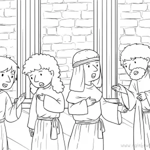 Mark 1:21-28 Jesus Demonic in Synagogue-Free-Bible-Coloring-Pages-Story-Art-for-Kids-Religious-Christian-Art-Sheet-for-Children