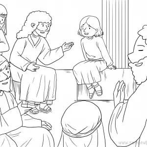 Luke 2:40-52 Jesus as Boy-Free-Bible-Coloring-Pages-Story-Art-for-Kids-Religious-Christian-Art-Sheet-for-Children