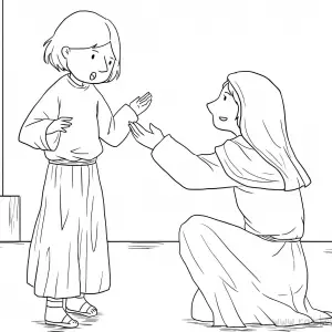 Luke 2:40-52 Jesus as Boy-Free-Bible-Coloring-Pages-Story-Art-for-Kids-Religious-Christian-Art-Sheet-for-Children