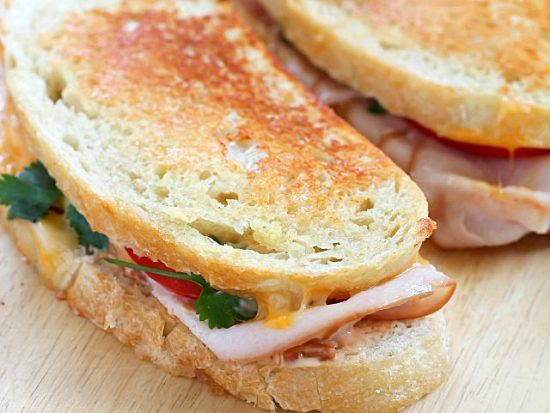 Crispy Grilled Turkey and Cheese Sandwich With Chipotle Mayo