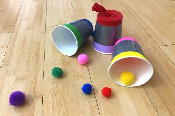 Paper Cups with Pom Pom Shooters