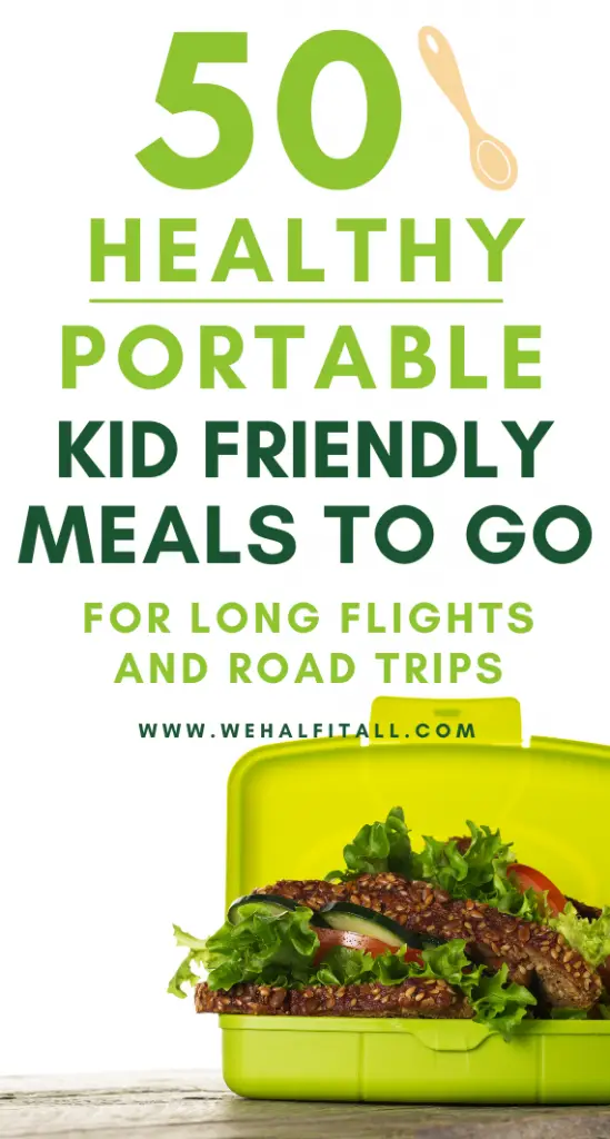 Awesome! -- Get 50 FREE time saving, portable meal recipes for long roadtrips and airline flights. Did I mention it's EASY + kid friendly to make ahead! | TSA approved, portable meals, food on the go, road trips, lunch on the go, healthy packable lunches, no heat super easy meals, travel friendly, flight meals, meals to go for a crowd, big families, for picky eaters, easy cheap frugal meals, make ahead meals, no fridge meals, airline, flight food, easy dinner idea, easy recipes, lunch box ideas