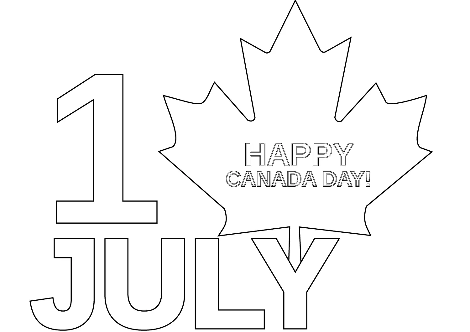 1st of July CANADA DAY Free Clipart Public Domain Coloring Pages Line Art Drawings for Kids