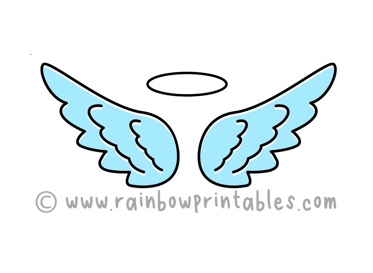 Easy To Draw Cartoon Angel Wings for Young Kids (Step By Step) Rainbow Printables