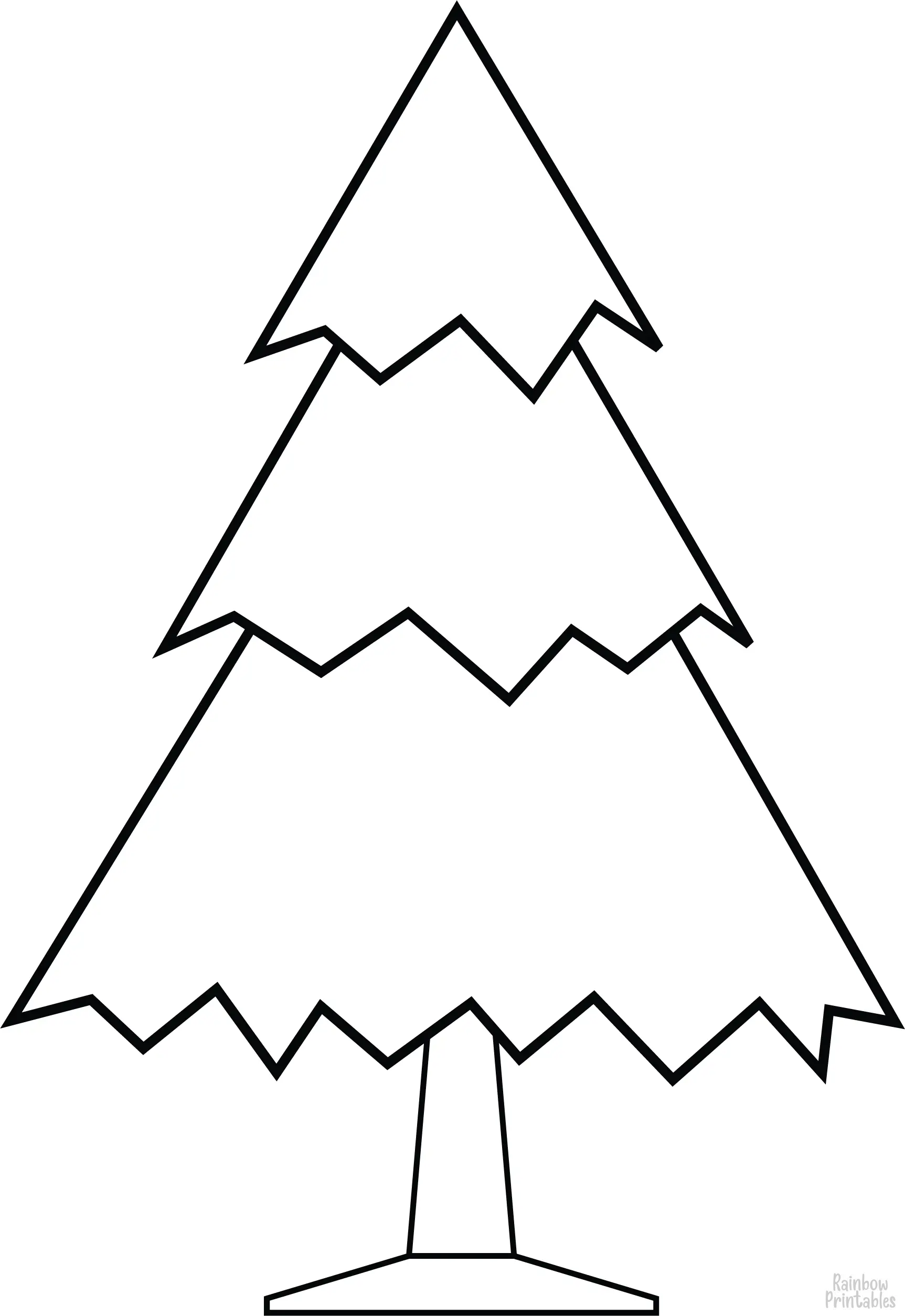 Bare Empty Undecorated Holiday Tree Coloring Page Christmas Xmas Coloring Activities for Kids