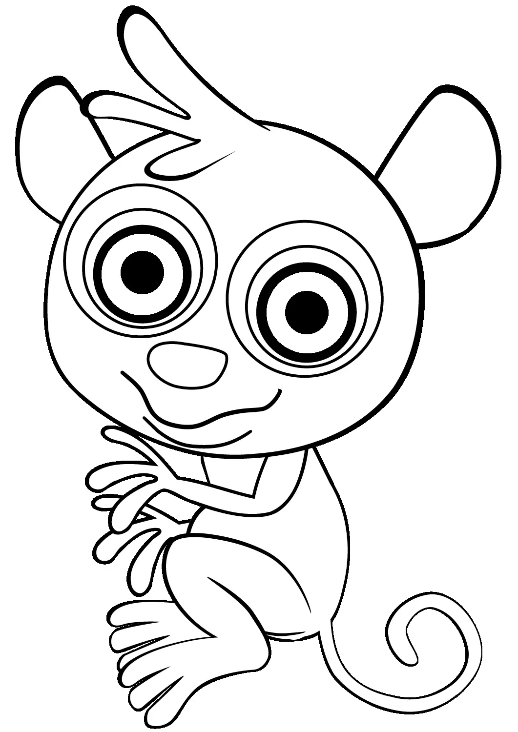 Big eye-Lemur-tarsier-coloring-page-Amazon-Animal-For-Kids