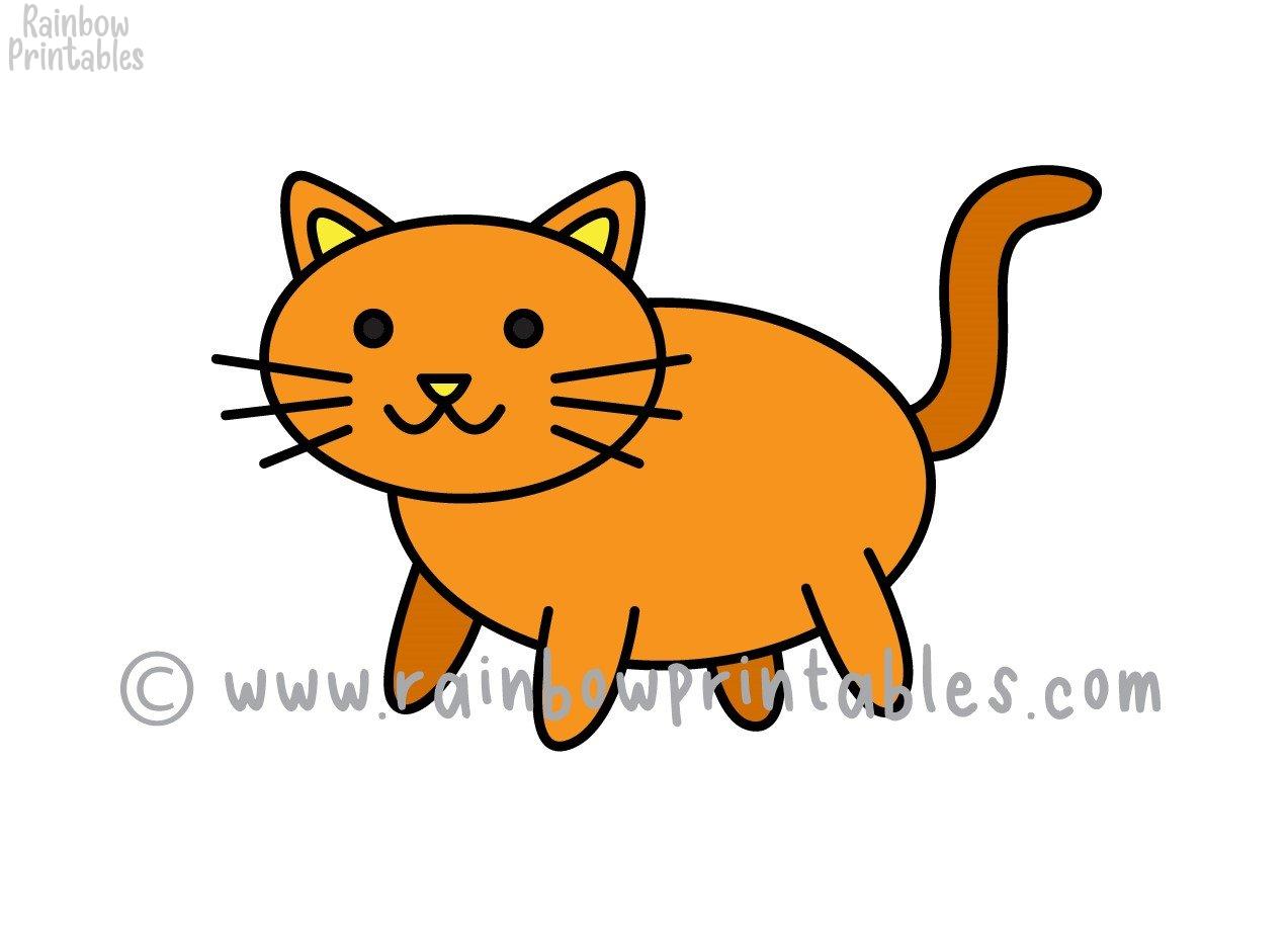 Download How To Draw A Very Easy Kitty Cat Simple 8 Step Guide For Kids Rainbow Printables