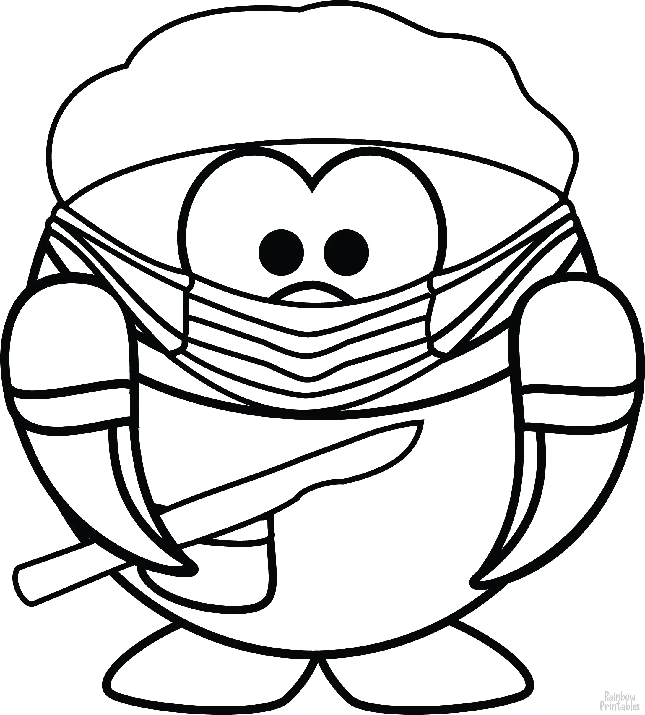 Doctor Penguin coloring-page Funny Cartoon Line Drawing Health Medical Activity For Kids Freebie