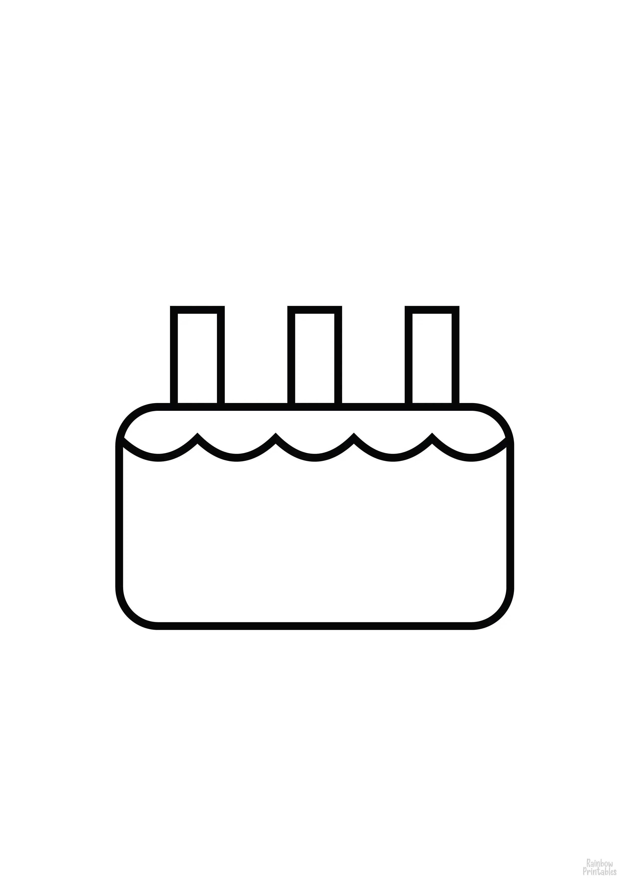 CAKE BIRTHCAKE CANDLE NO FLAME Clipart Coloring Pages Line Art Drawings for Kids-01