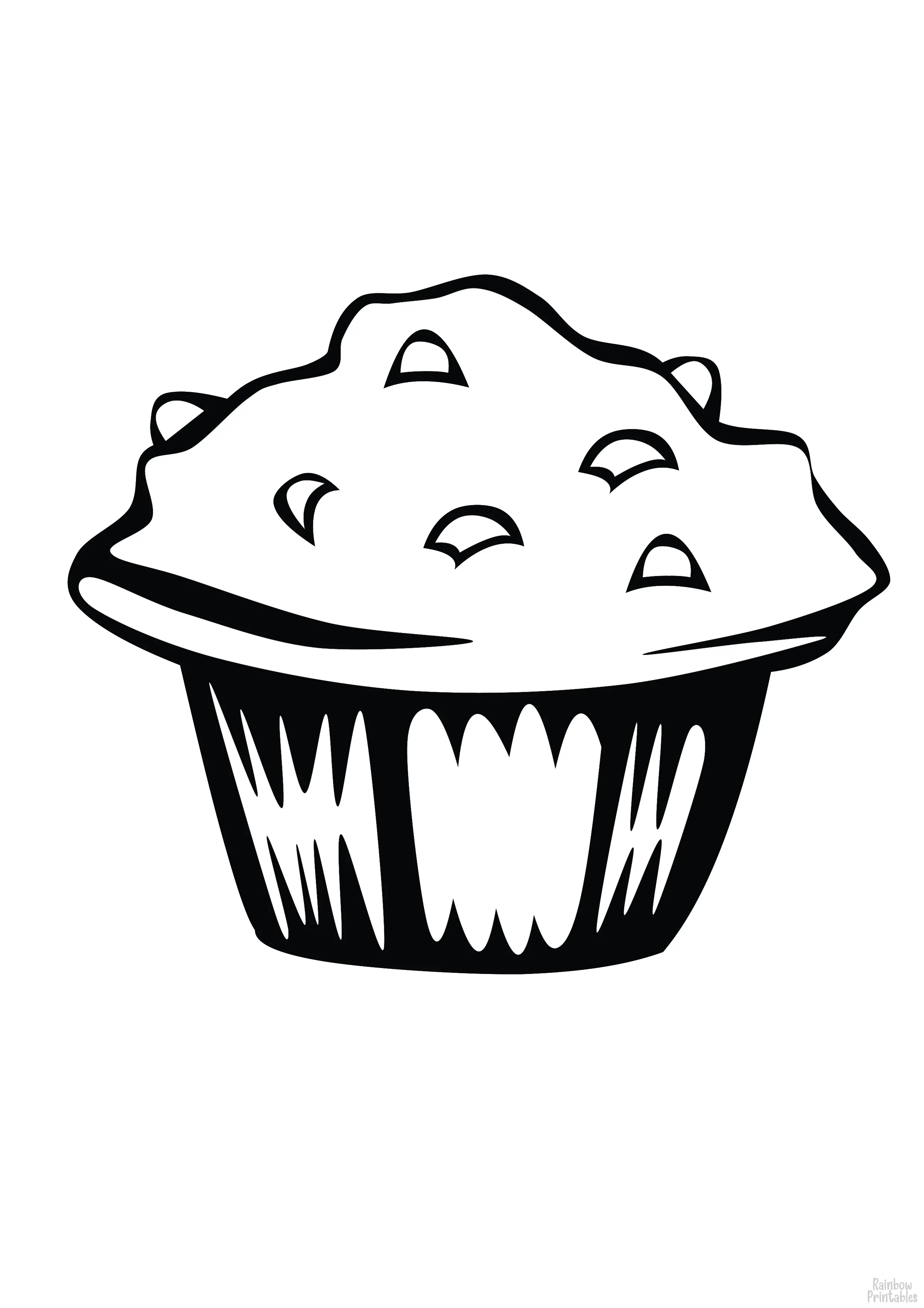 Muffin Tea time Food Clipart Coloring Pages Line Art Drawings for Kids-01