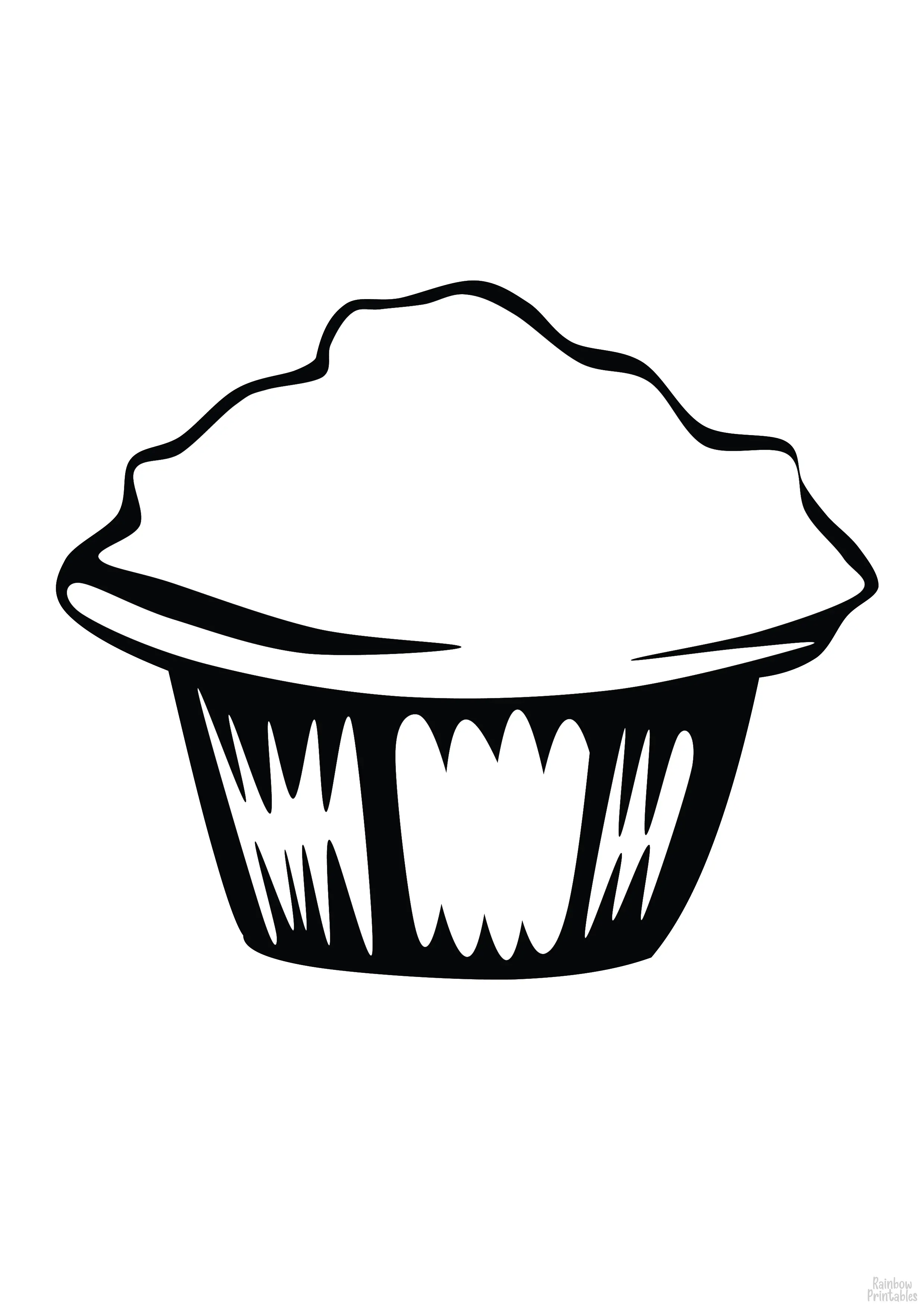 Muffin Tea time Food Clipart Coloring Pages Line Art Drawings for Kids-01