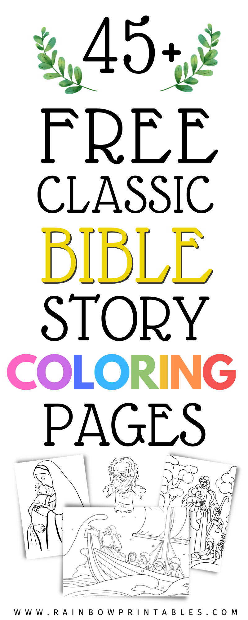 Free Religious Themed Coloring Pages • Rainbow Printables