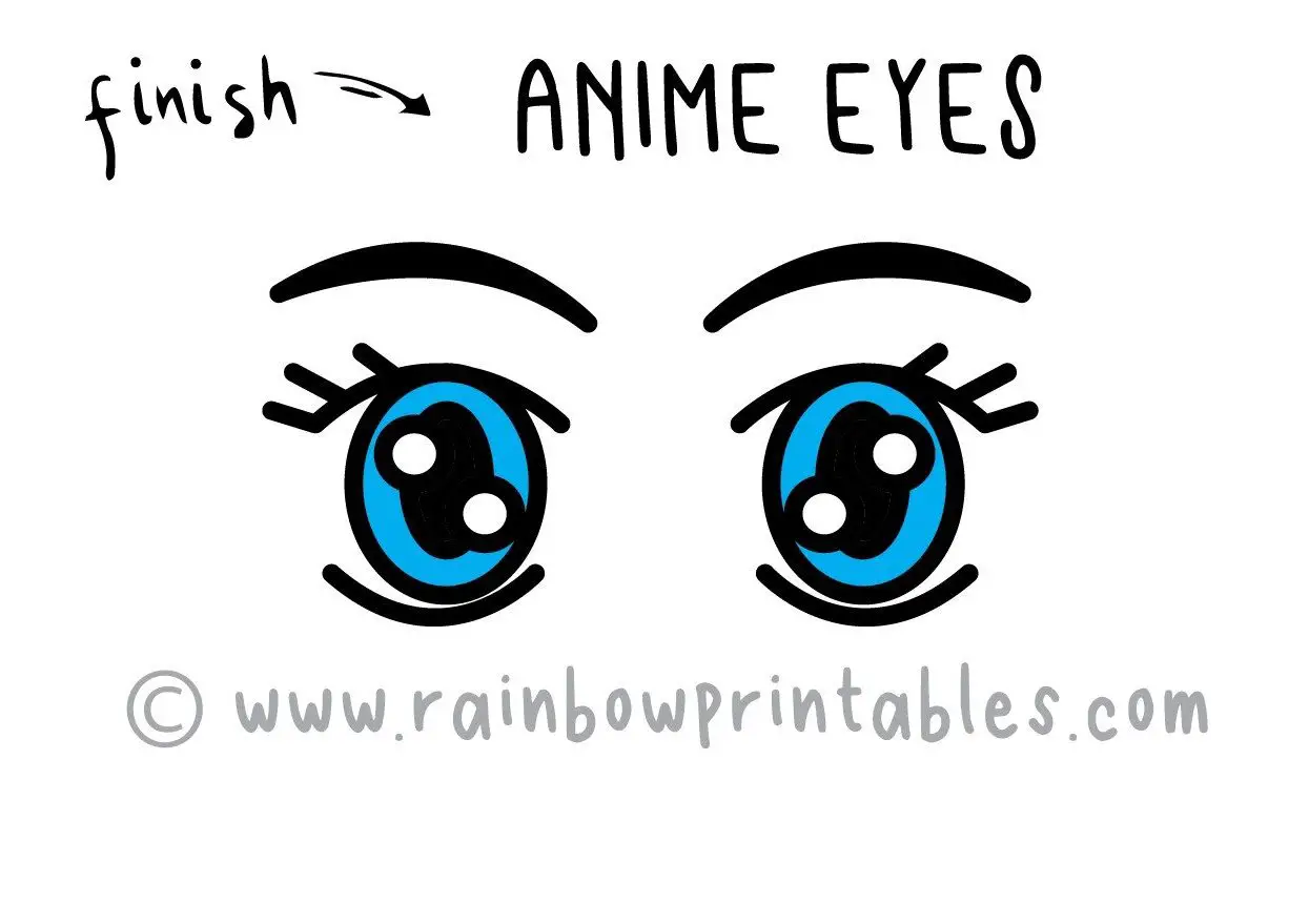 How To Draw Japanese Cartoon “Anime” Eyes (Step By Step for Small Kids)