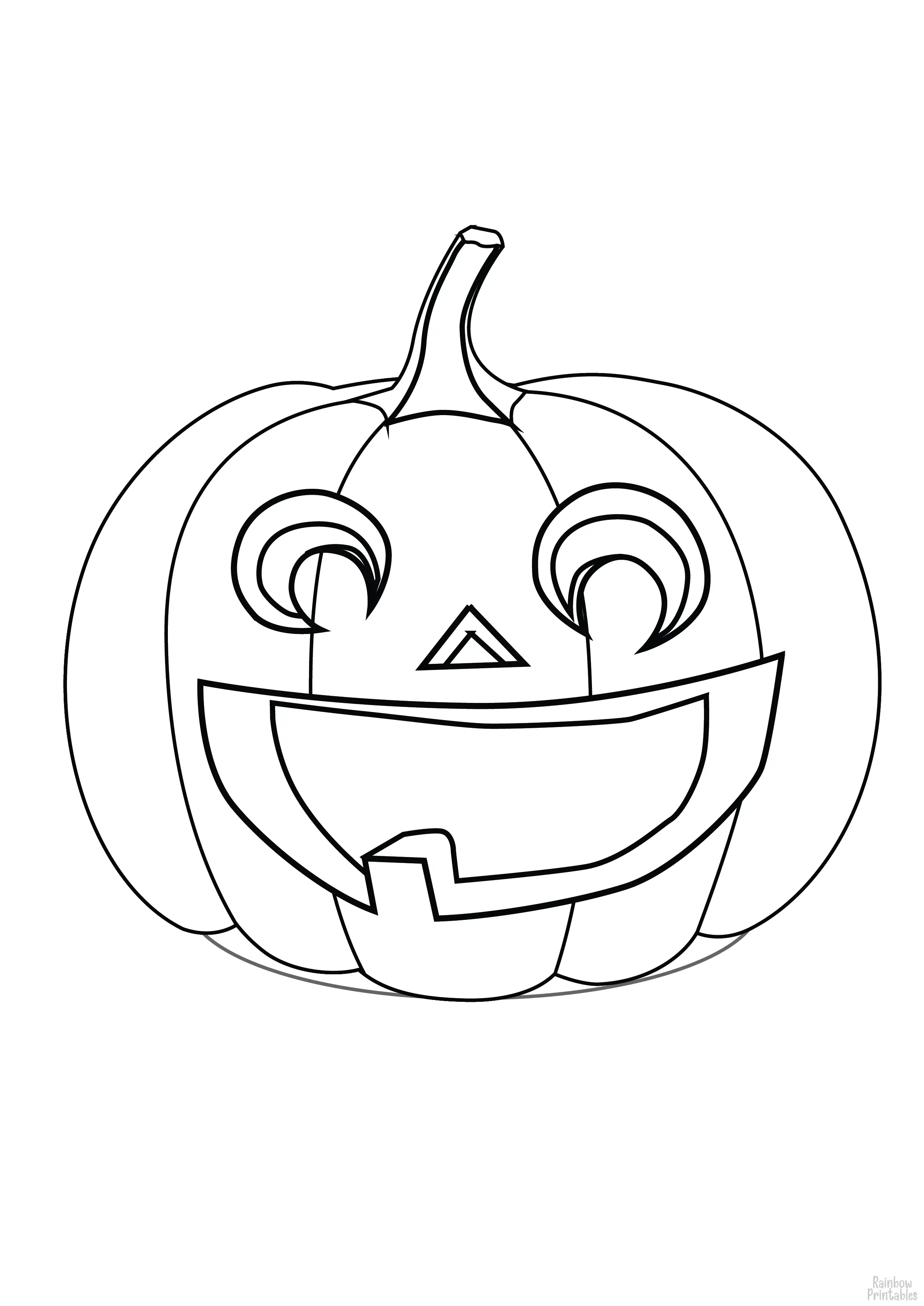 HAPPY SMILING JACK O LATERN PUMPKIN Line Art Drawing Set Free Activity Coloring Pages for Kids