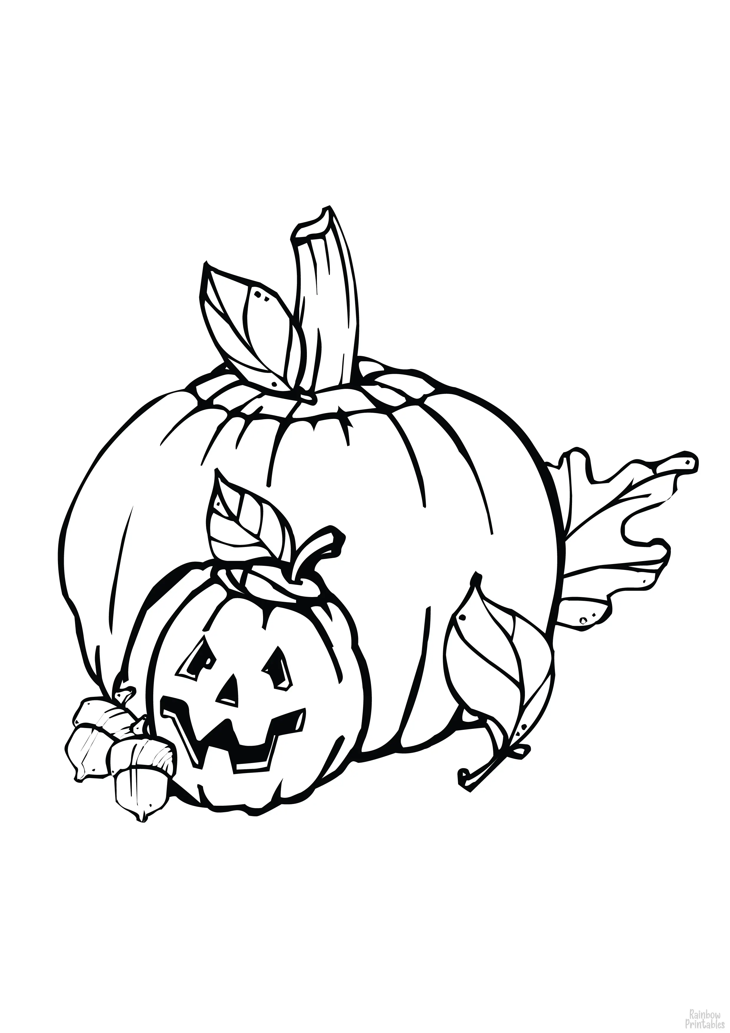 PUMPKIN Line Art Drawing Set Free Activity Coloring Pages for Kids