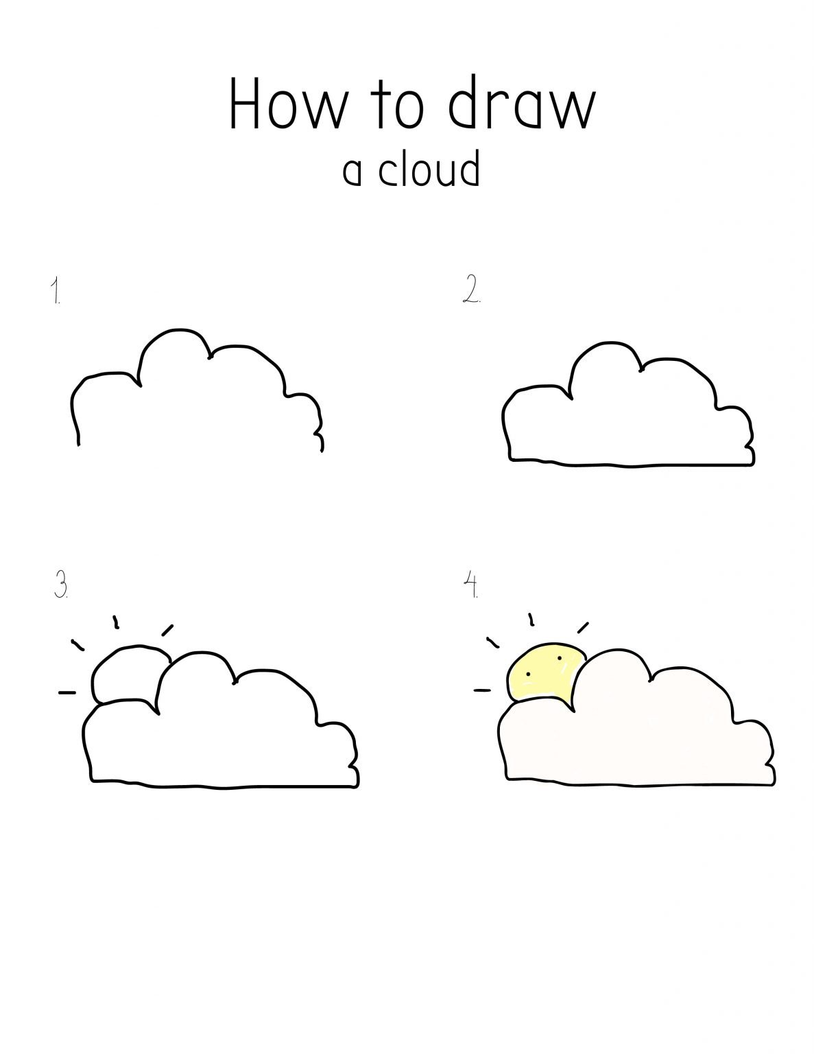 How To Draw (Cumulus) Clouds for Kids ☁️ + 15 Facts about Clouds