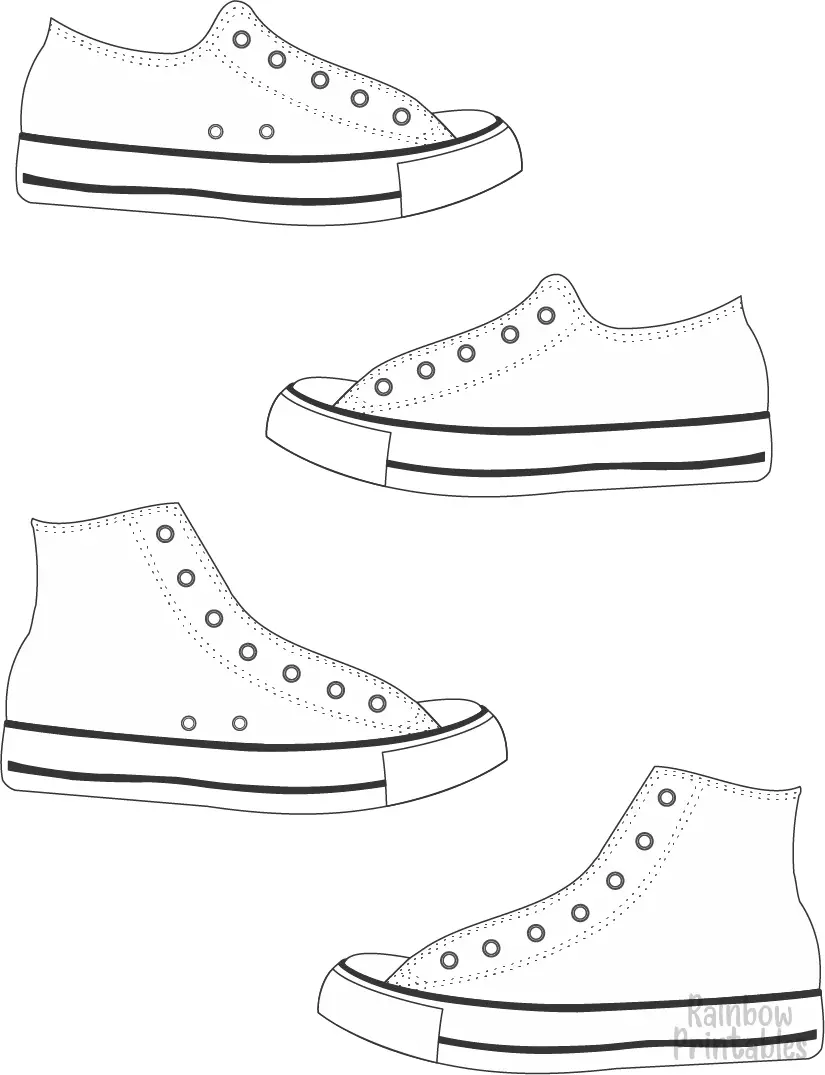 Clothing Set Shoes KEDS Sneakers Coloring Activity Pages for Kids