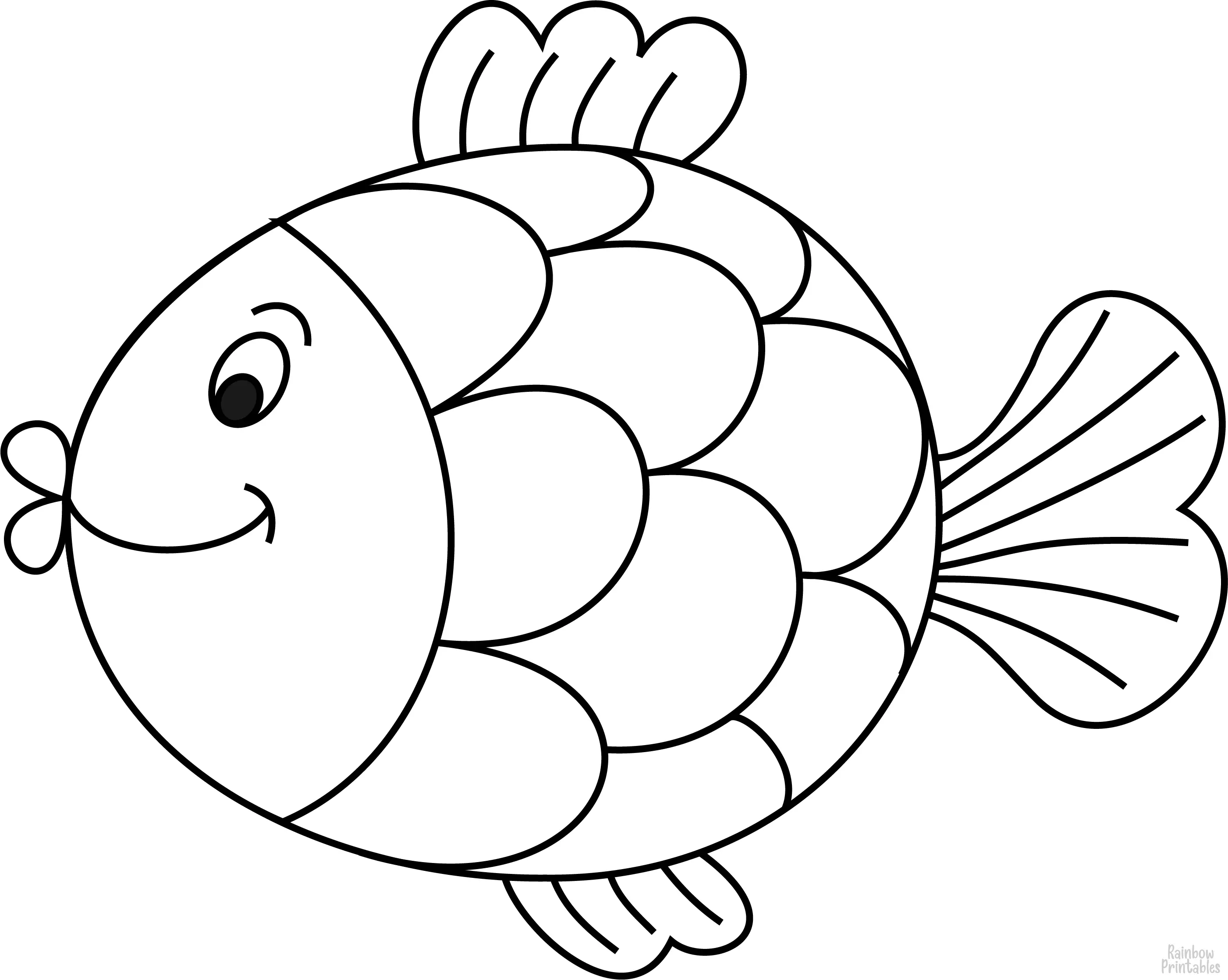 SIMPLE-EASY-line-drawings-KISSING-FISH-coloring-page-for-kids
