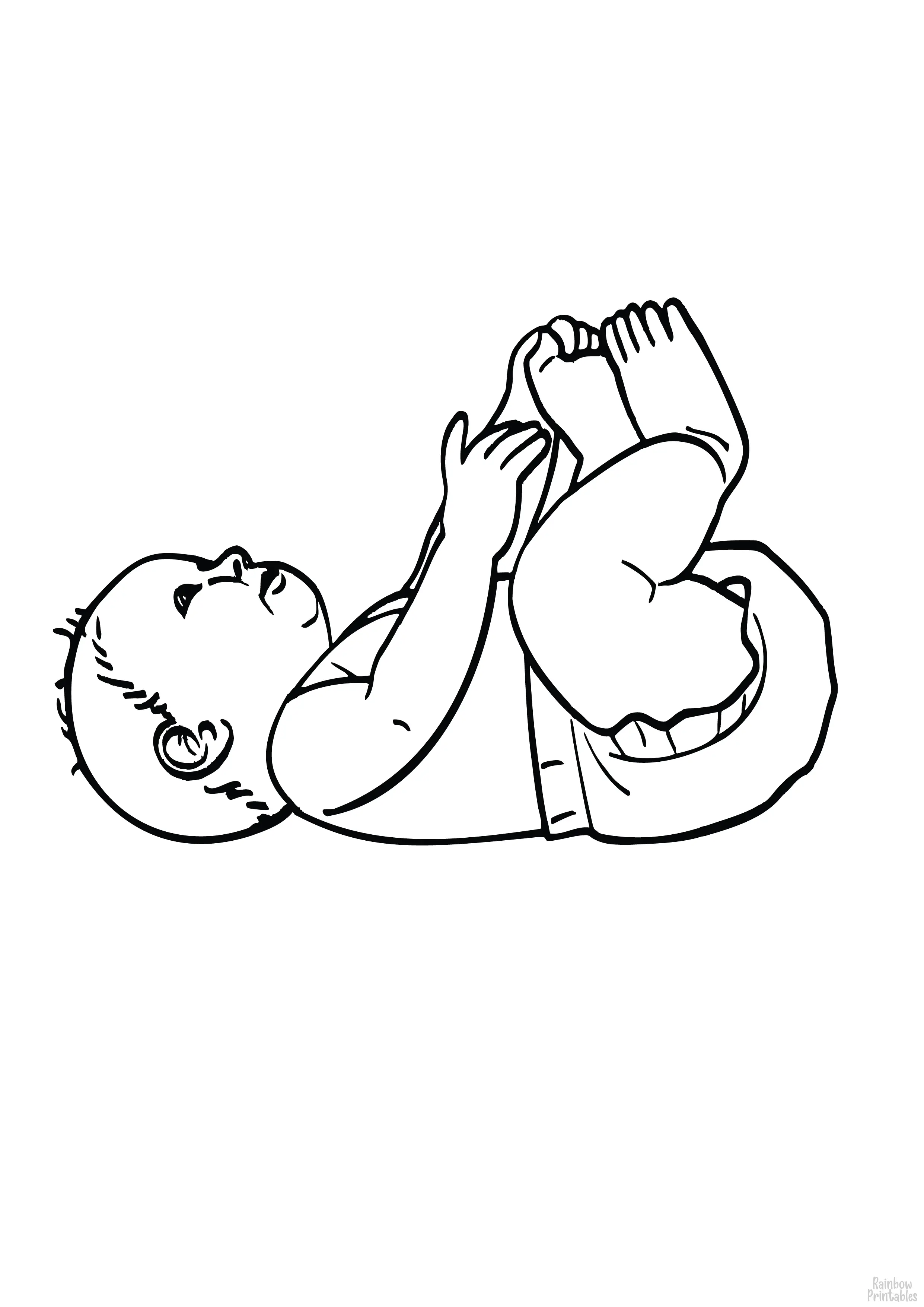 CUTE NEWBORN BABY Figure Free Clipart Coloring Pages for Kids Adults Art Activities Line Art