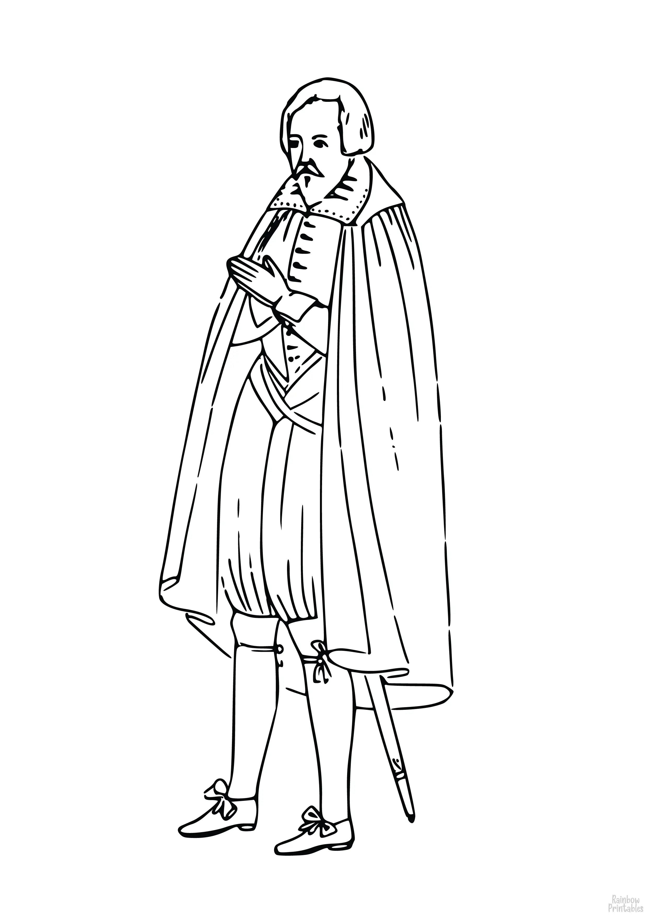 SHAKESPEAR Clipart Coloring Pages for Kids Art Activities Line Art