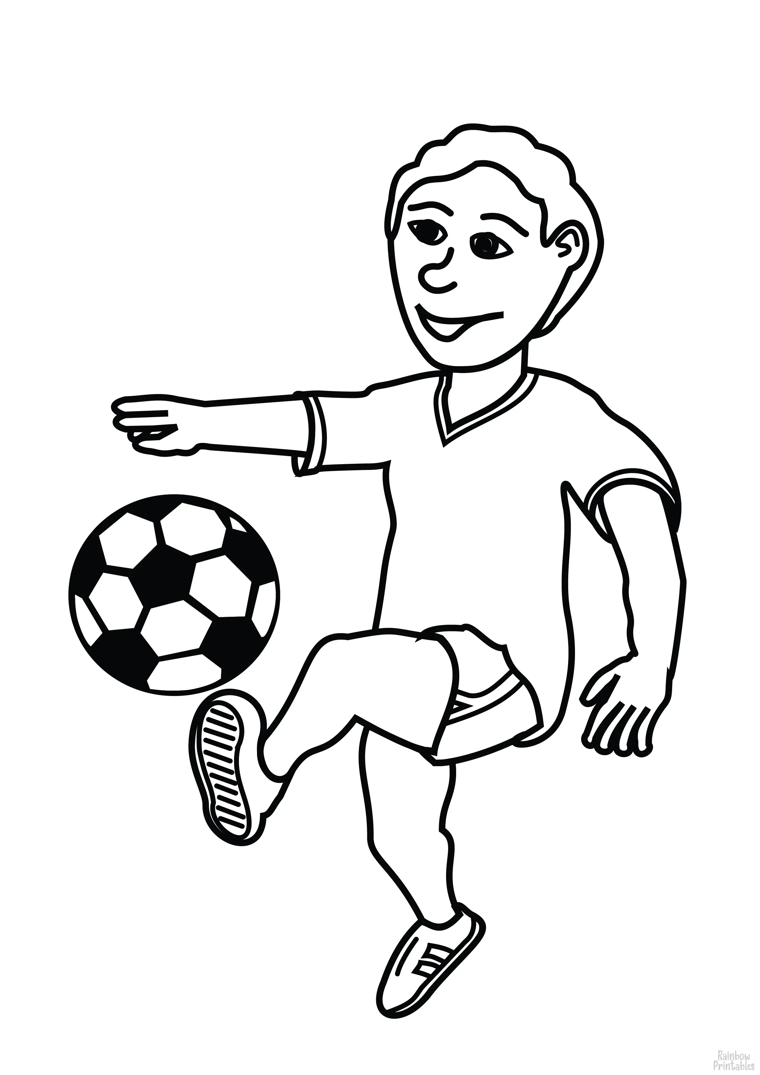 SOCCER Player Free Clipart Coloring Pages for Kids Adults Art Activities Line Art