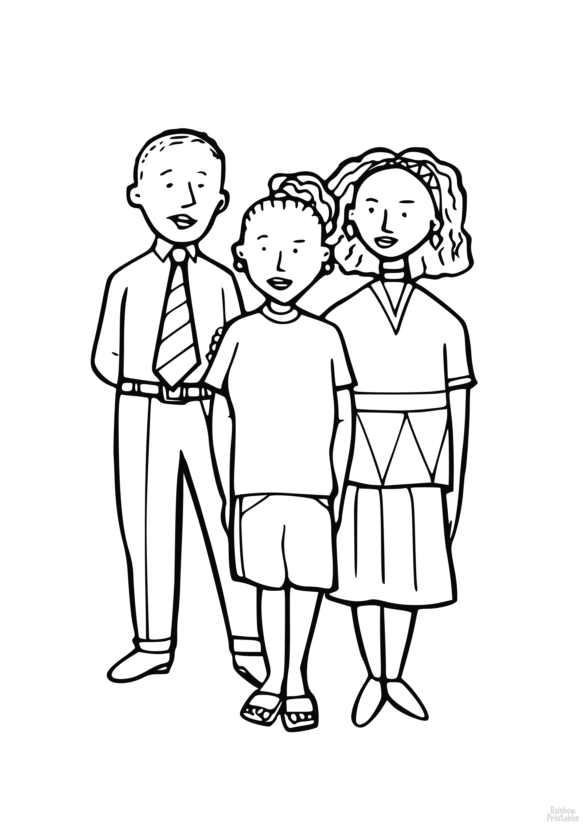Family Mother Daughter Father Free Clipart Coloring Pages for Kids Adults Art Activities Line Art