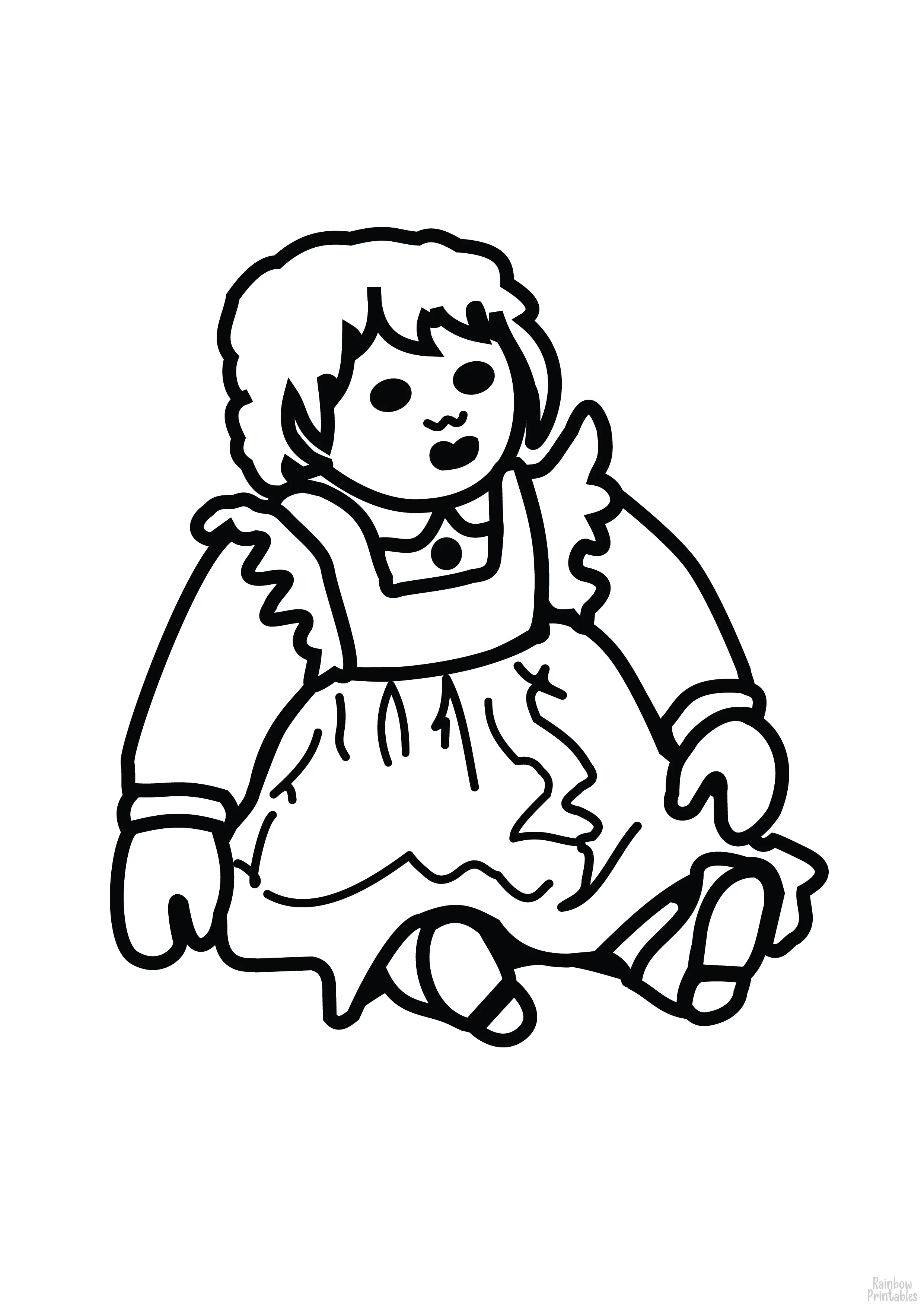 TOY DOLL Free Clipart Coloring Pages for Kids Adults Art Activities Line Art