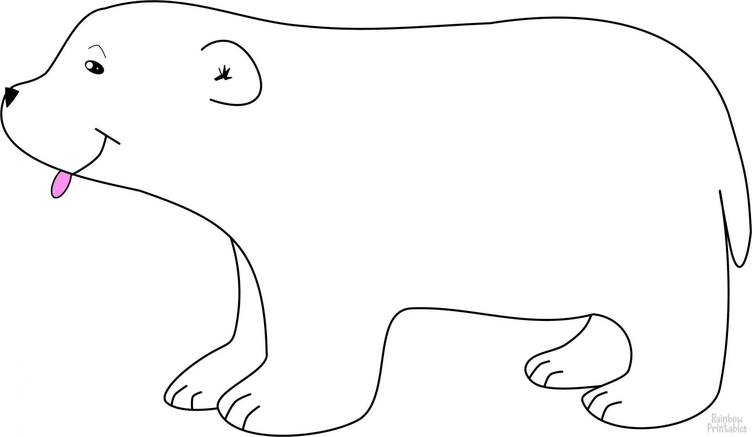 SIMPLE-EASY-line-drawings-POLAR-BEAR-coloring-page-for-kids