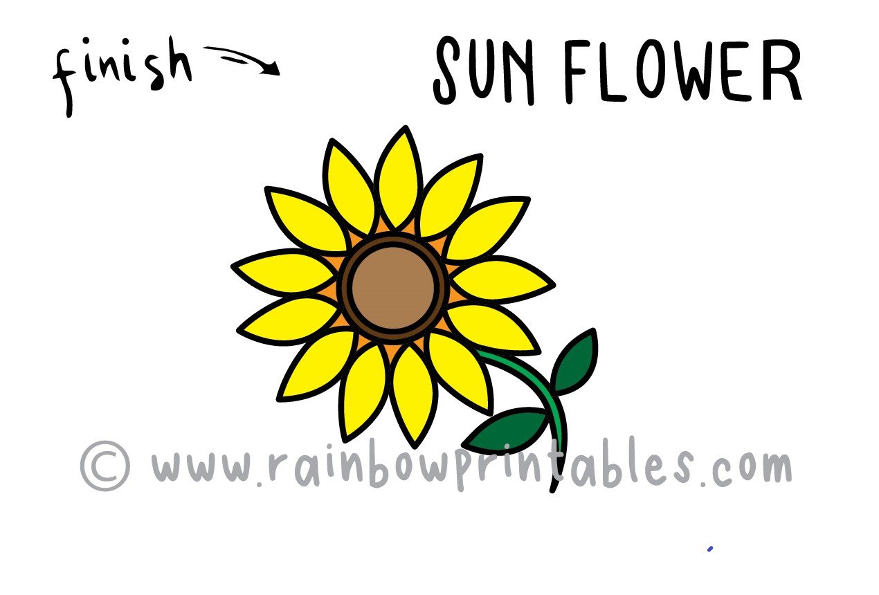 sunflowers drawing for kids