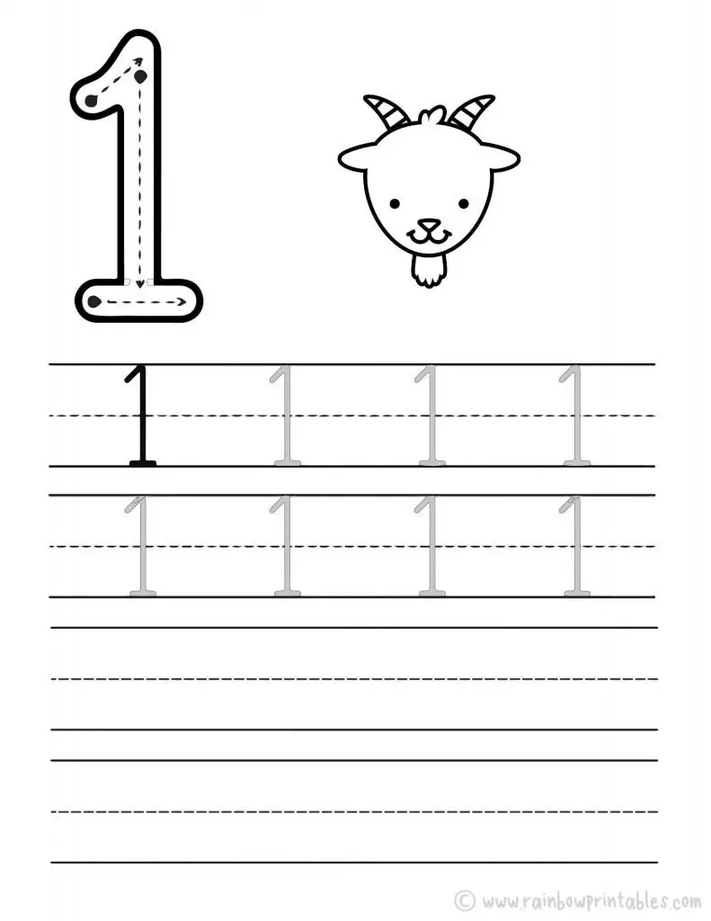 Tracing Numbers Worksheet-03 Math for Kids Activity Worksheets