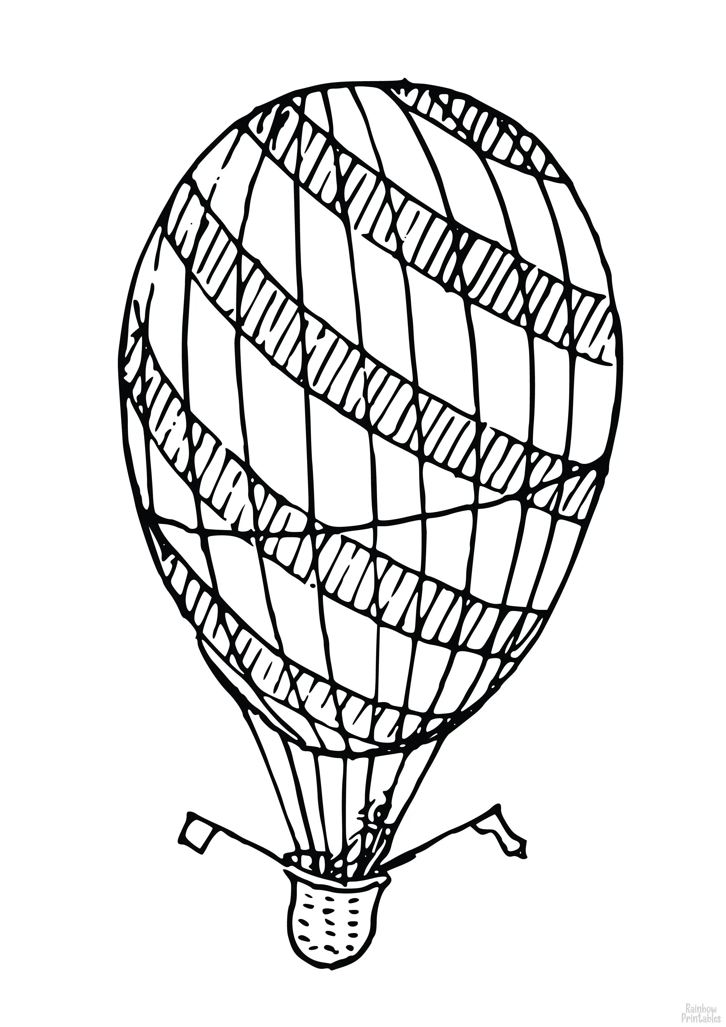 HOT AIR BALLOON TOY AIRCRAFT Clipart Coloring Pages for Kids Adults Art Activities Line Art