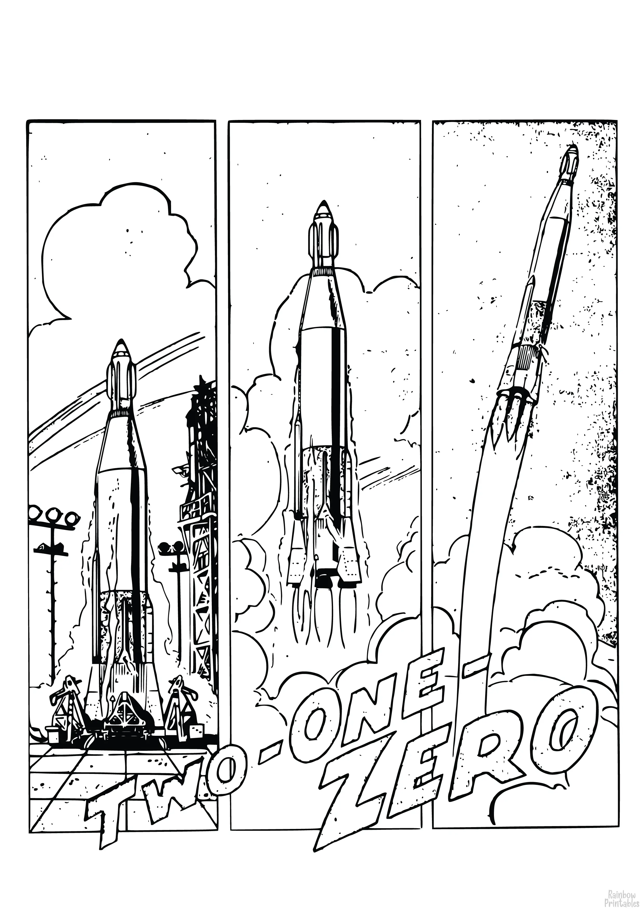 ROCKET TOY AIRCRAFT Clipart Coloring Pages for Kids Adults Art Activities Line Art