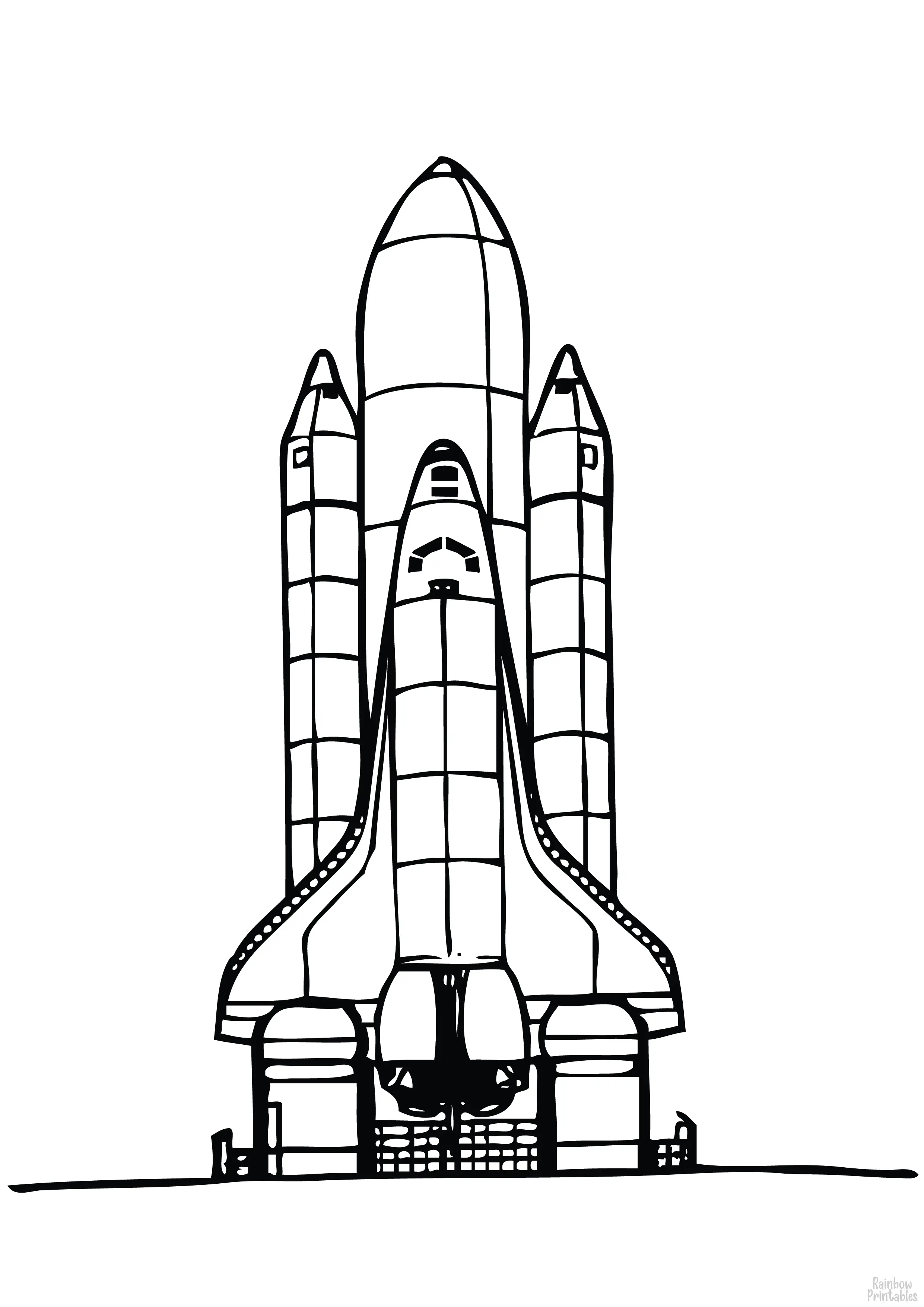 SPACE SHIP ROCKETSHIP Clipart Coloring Pages for Kids Adults Art Activities Line Art